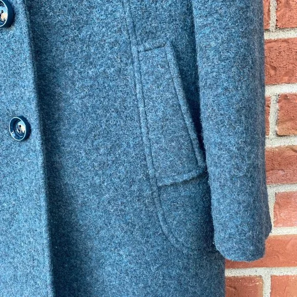 ❌SOLD❌Vintage Italian Speckled Wool Teal Blue 1950's Style Peacoat size Small … - Picture 6 of 10
